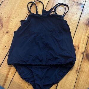 Athleta black/ Midnight Blue Women's blousy tankini Swimsuit